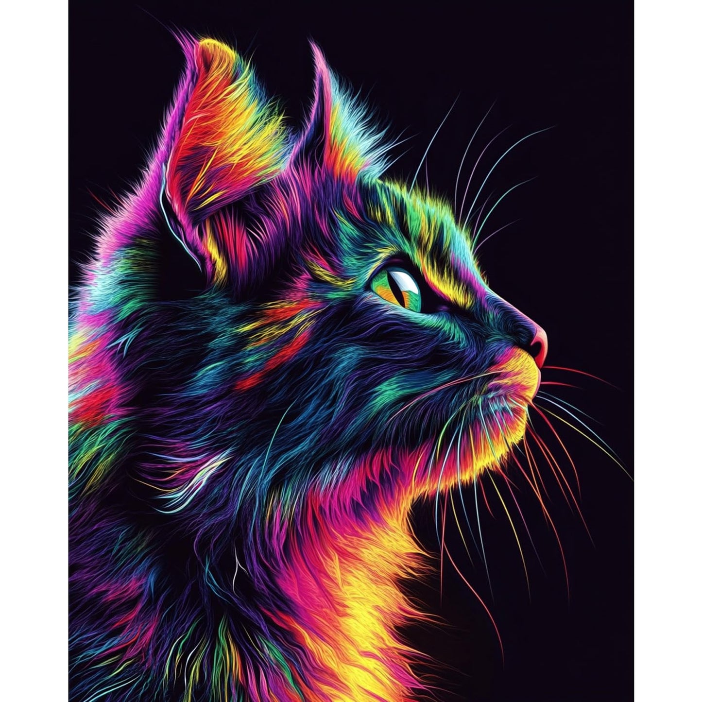 obterie Cat Paint by Numbers Kit for Adults Beginner Animal Oil Painting Kit Adult Paint by Number Kits on Canvas DIY Painting for Beginners Art by Numbers for Gifts Home Wall Decor 16x20 Inch