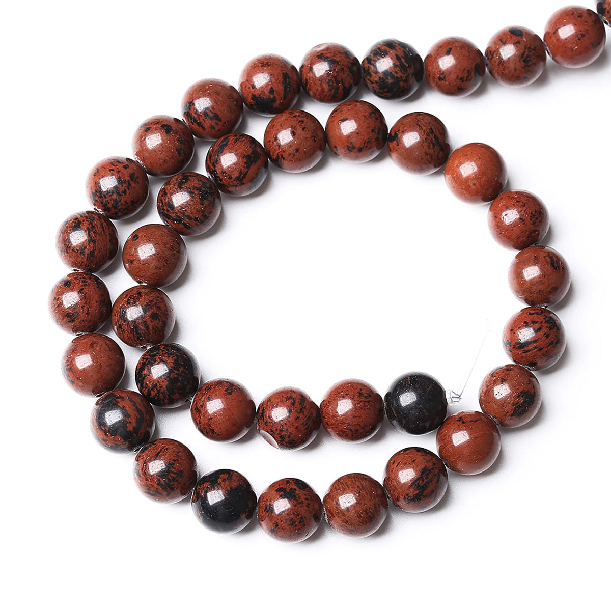 90PCS 4mm Natural Stone Mahogany Obsidian Beads for Jewelry Making Round Loose Spacer Beads DIY Bracelet Necklace (4mm, Mahogany Obsidian Beads)