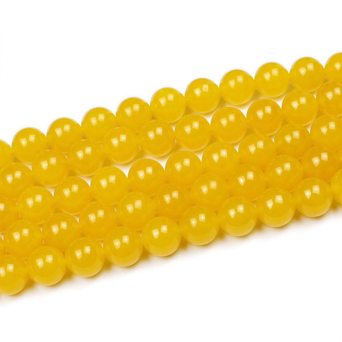 MJDCB Natural Yellow Jade Round Loose Beads for Jewelry Making DIY Bracelet Necklace(4mm)