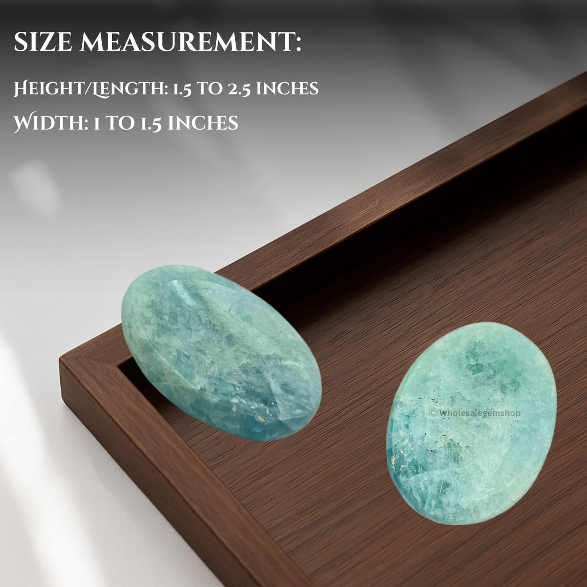 GEMSCITE Aquamarine Thumb Worry Stones Metaphysical Gemstone Crystal Healing Reiki Men Women Gift FENG Shui Positive Energy Love Wellness Palm Stones Wicca Powerful