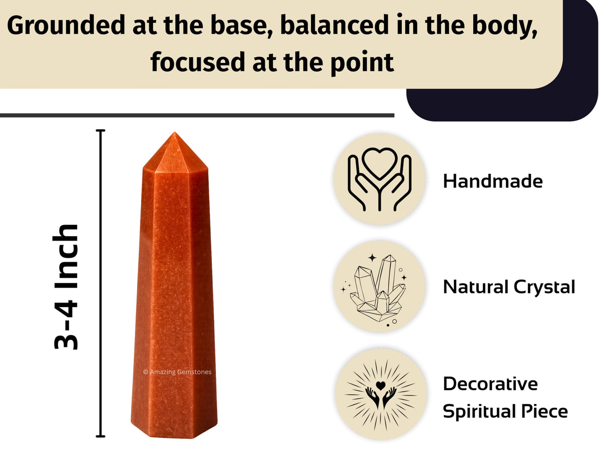 Amazing Gemstone Chocolate Jasper Crystal Towers - Natural Healing Crystal Point Obelisk for Reiki Healing and Crystal Grid (3" to 4" INCH)