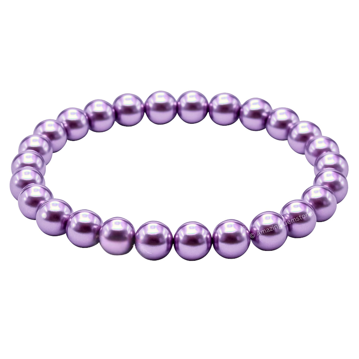 Amazing Gemstone Crystal Bracelet for Women Men's Gifts - Protection Healing Crystal Bracelet - 8mm Gemstone Beaded Stretchable Bracelet Pulseras Para Hombres Mujer Stocking Stuffers Mothers Day Gift (Lavender Pearl)