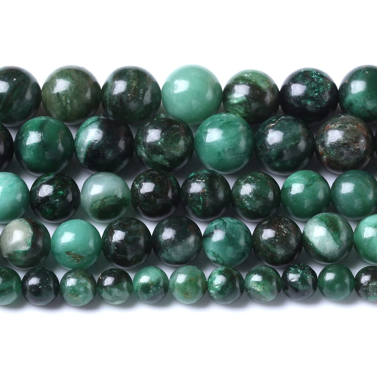 6mm 59pcs Natural Green Emerald Mica Crystal Gemstone Beads for Jewelry Making DIY Bracelet