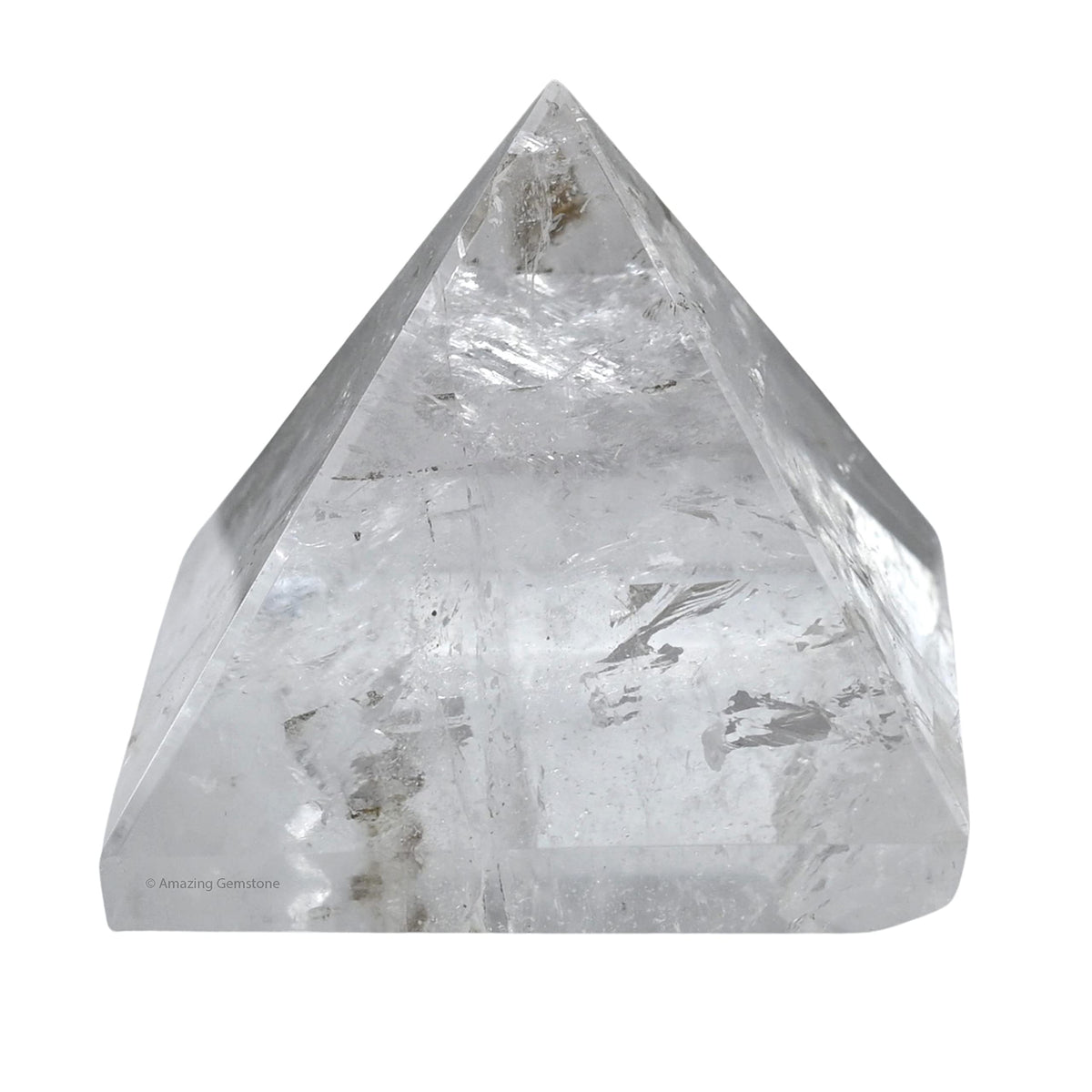 Amazing Gemstone Clear Quartz Pyramid Crystal Healing Stones - 2" Great Pyramid Figurine of Natural Stone Pyramid for Meditation, Reiki, Chakra Balancing and Crystal Pyramids Grid