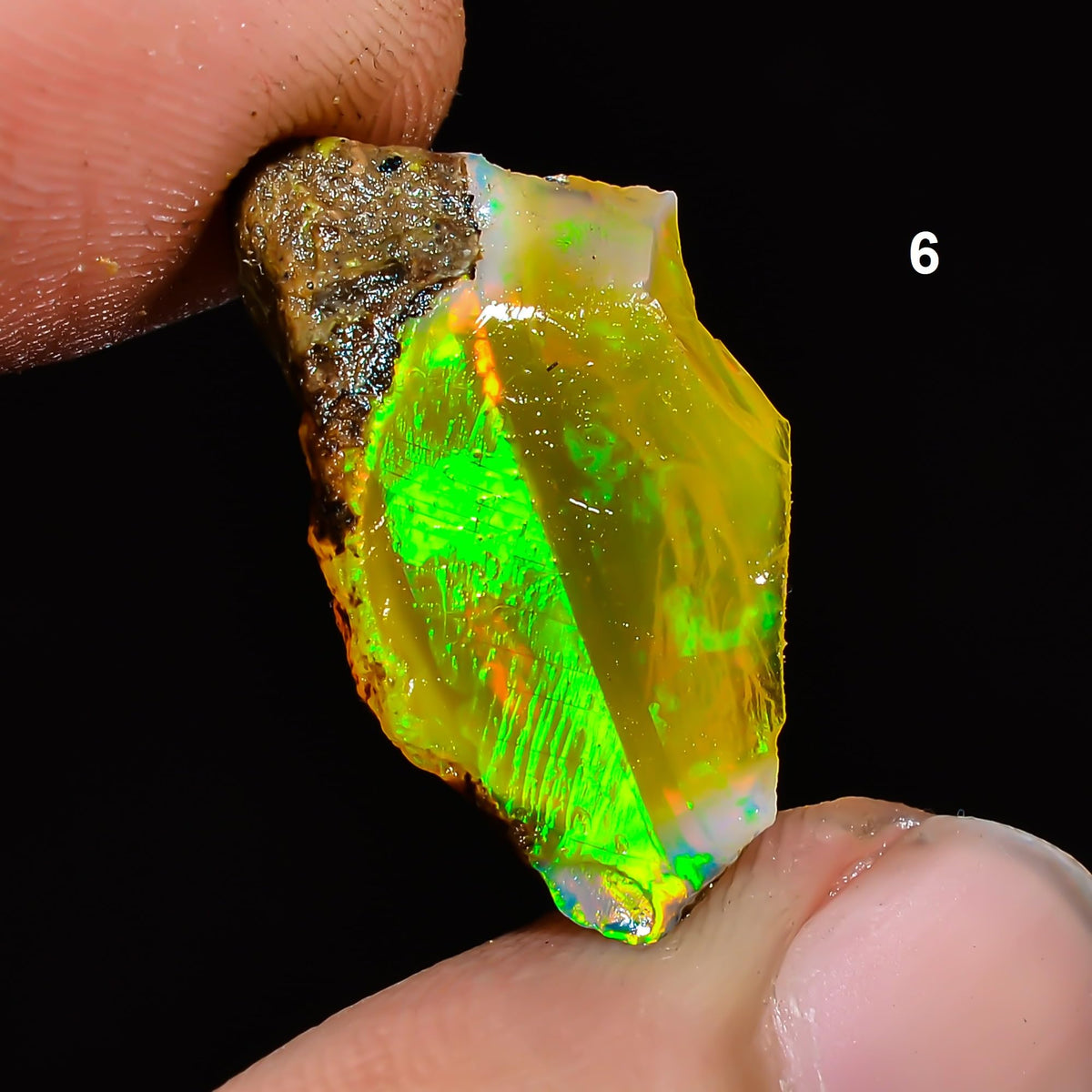 AAAA+ Ethiopian Opal Rough Gemstones Multi Fire Welo Opal Stones for Tumbling & Jewelry Making Supplies Healing Crystals Gems Rocks Loose Gemstones (7.60 carat)