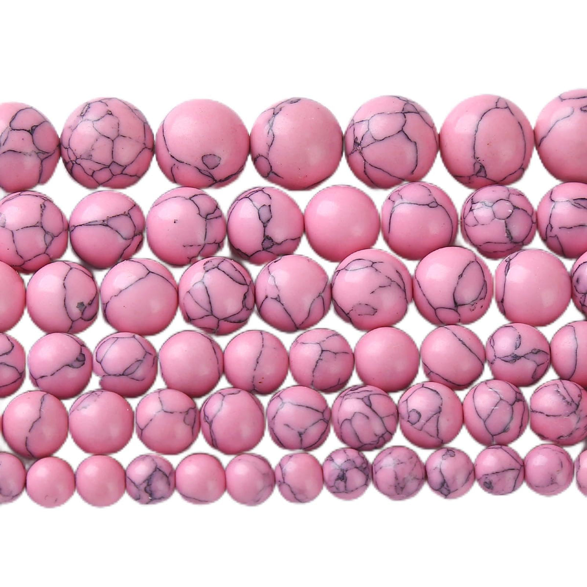 32pcs 12mm Pink Turquoise Beads Natural Stone Round Loose Spacer Beads for Jewelry Making DIY Bracelet Necklace 1 Strand 15inch
