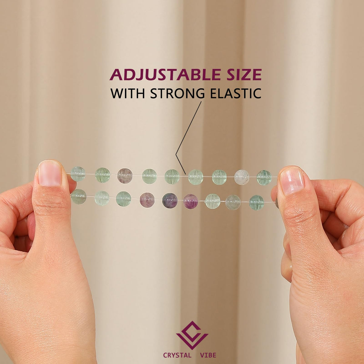 Crystal Vibe Clarity Bracelet – Fluorite Bracelet for Focus, Calmness & Aura Cleansing – Natural 8mm Healing Gemstone Beads Bracelet For Women Men