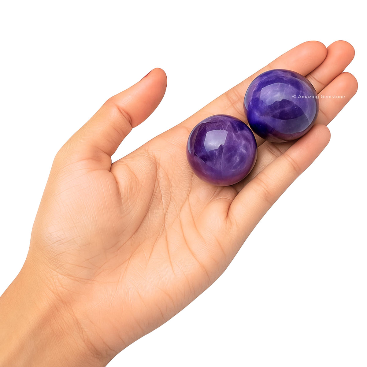 Amazing Gemstone Amethyst Crystal Ball - 1" Inches Crystal Sphere Meditation Balls for Witchcraft and Decorative Balls - Crystals and Healing Stones Beginners Gift (Pack of 1)