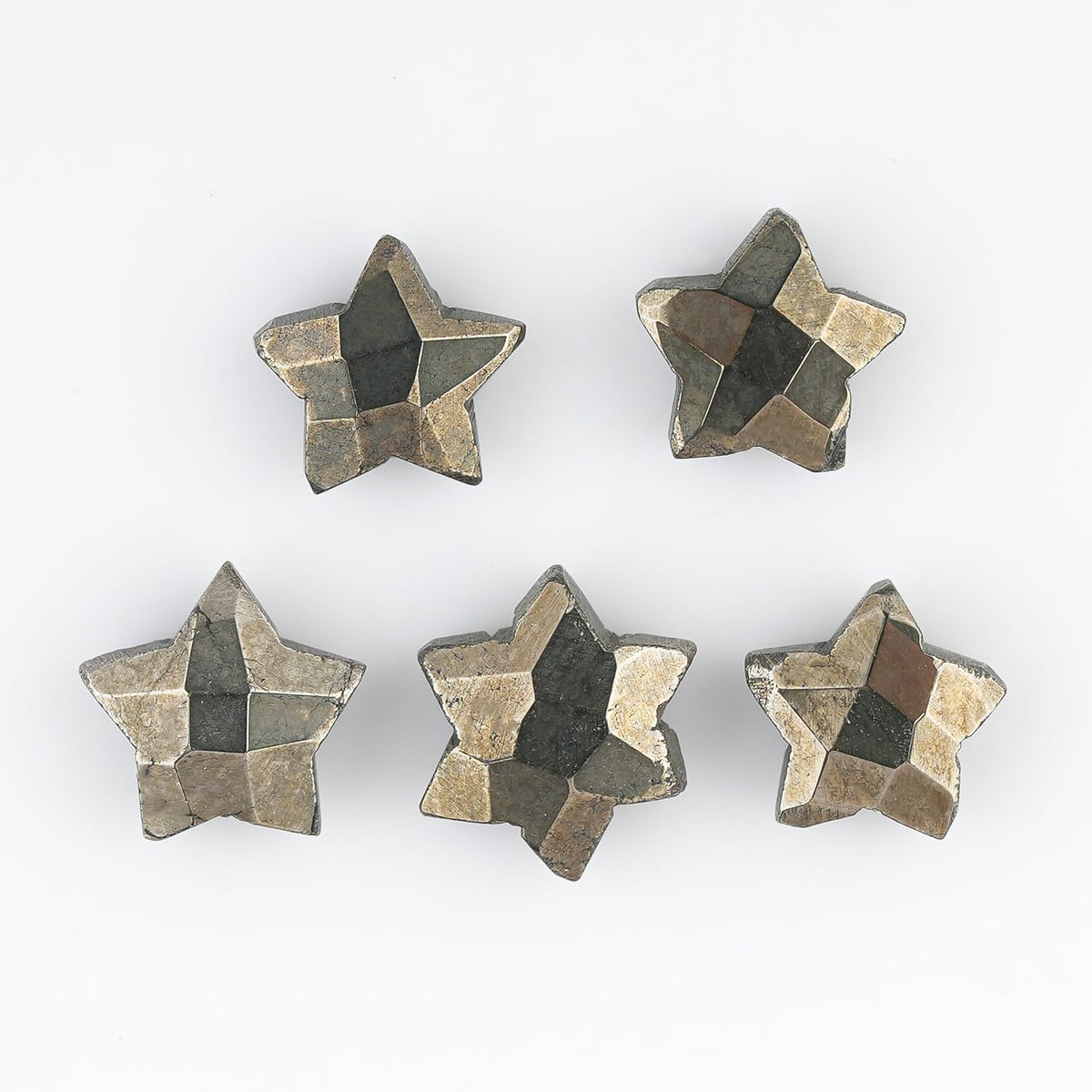 CRYSTALINES 5pcs, Wholesale Natural Golden Pyrite Gemstones, Bulk Star Shape Stones, Assorted Loose Supply, DIY Craft-Jewelry Making, Chakra Healing Crystals, Gem Collection, 10-12mm