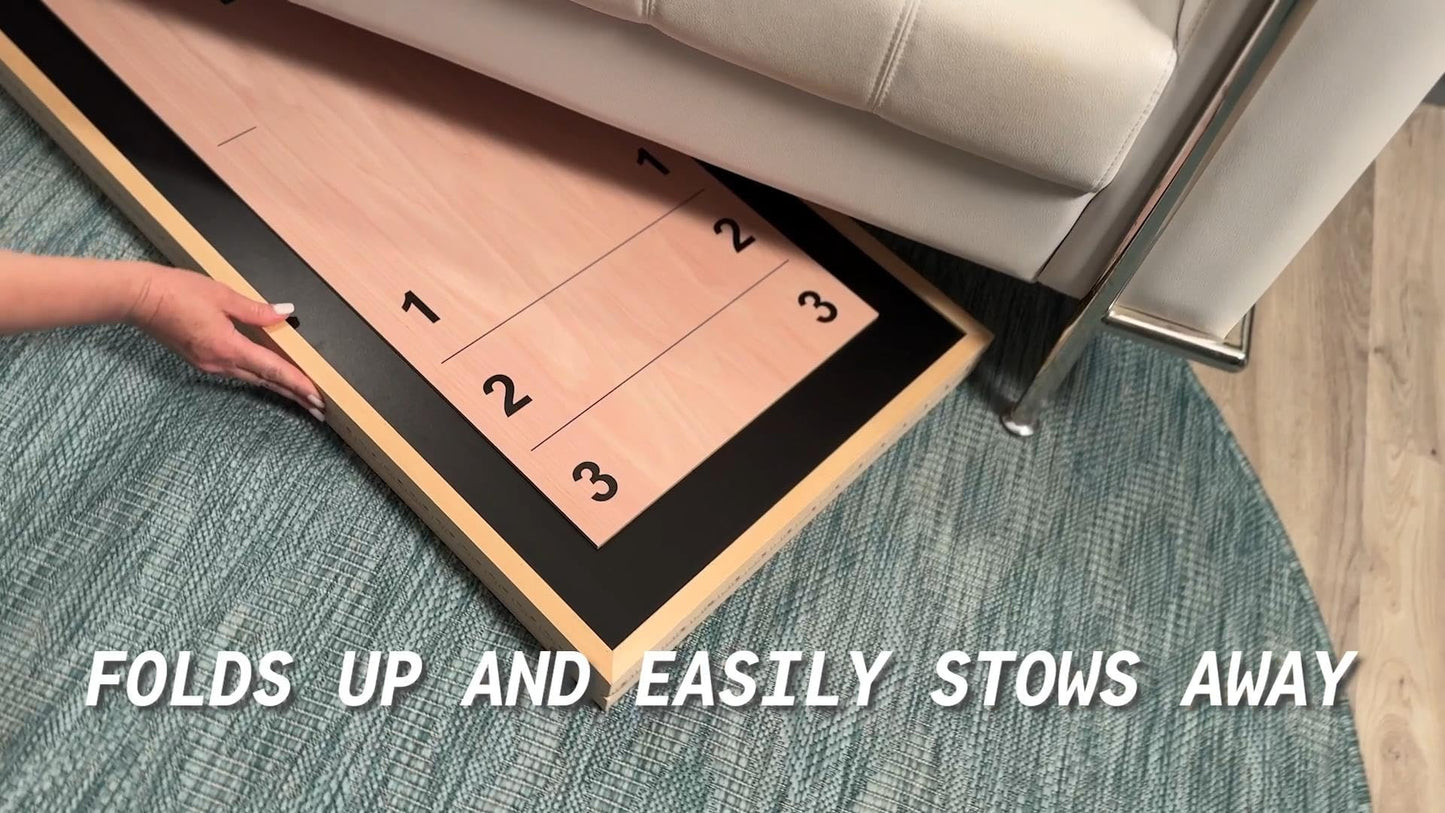 6-Foot Premium Shuffleboard Table w/Folding Legs - Comic Edition