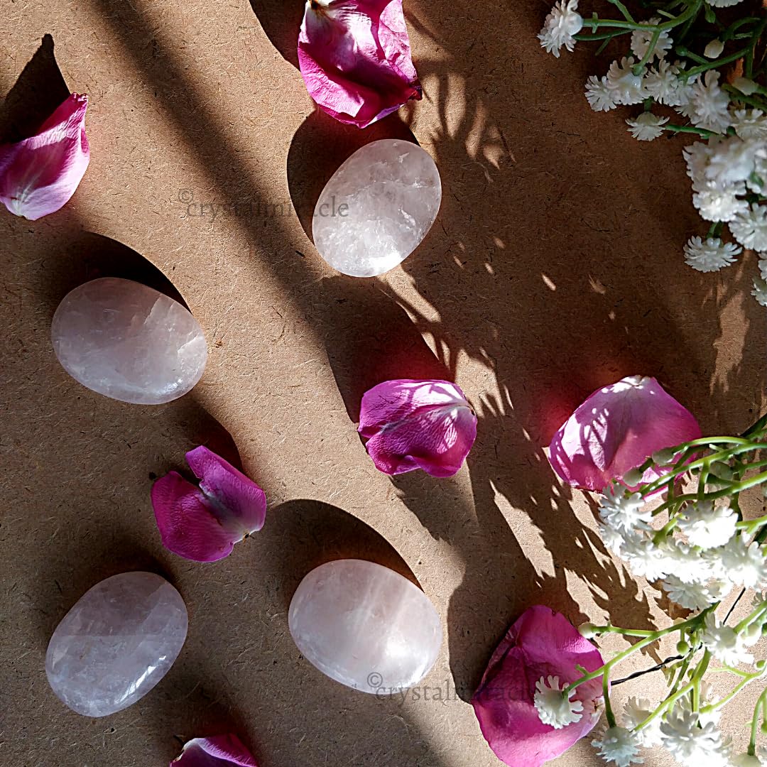 crystalmiracle Rose Quartz Gemstone Single Thumb Stone Metaphysical Gemstone Crystal Healing Reiki Men Women Feng Shui Positive Energy Love Wellness Thumb Stones for Gifts