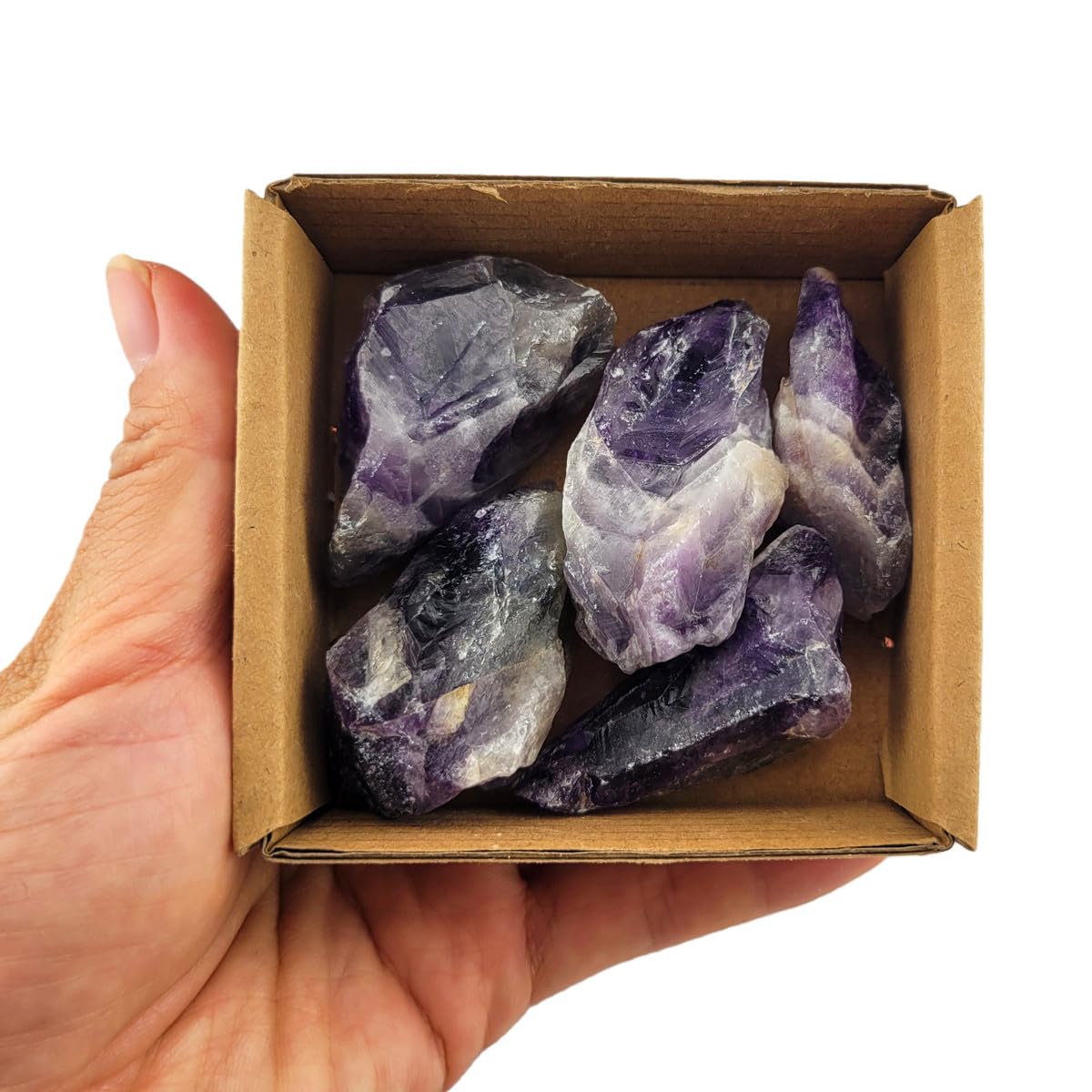 3-Pcs Amethyst Natural Raw Crystals 1''-2'' Rough Stones Rocks for Tumbling Polishing Cabbing Gemstones Crystals and Healing Stones for Wicca Reiki,Fountian Rocks for Decorations (Amethyst)