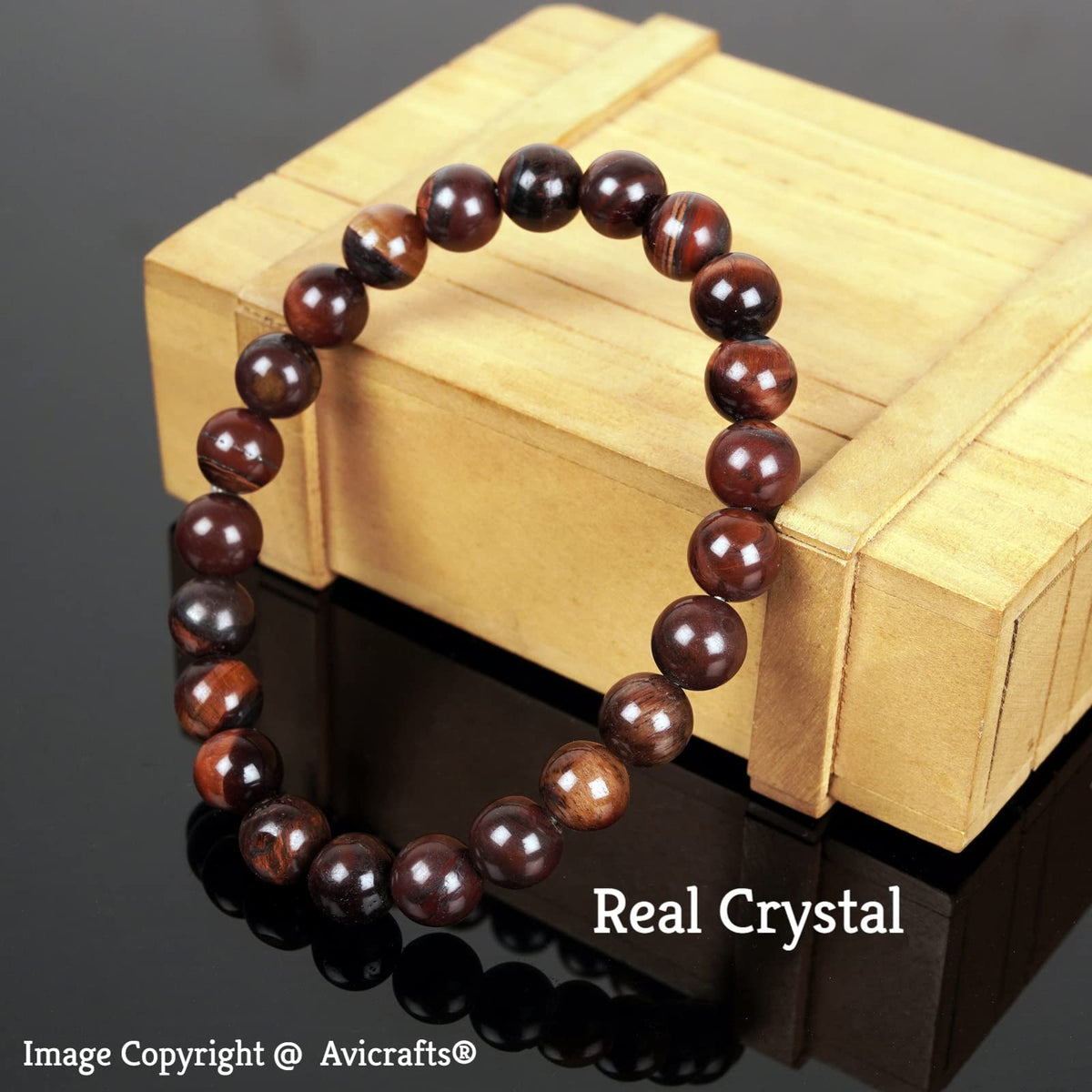 Avicrafts Handmade Natural Red Tiger's Eye Passion Bracelet - Boost Confidence - Bring Motivation - Strong Relationship - Root Chakra - Tiger Eye for Healing Lower Chakra