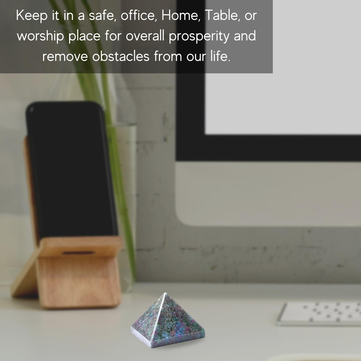 Amazing Gemstone Ruby Kyanite Pyramid Crystal Healing Stones - 1" Great Pyramid Figurine of Natural Stone Pyramid for Meditation, Reiki, Chakra Balancing and Crystal Pyramids Grid
