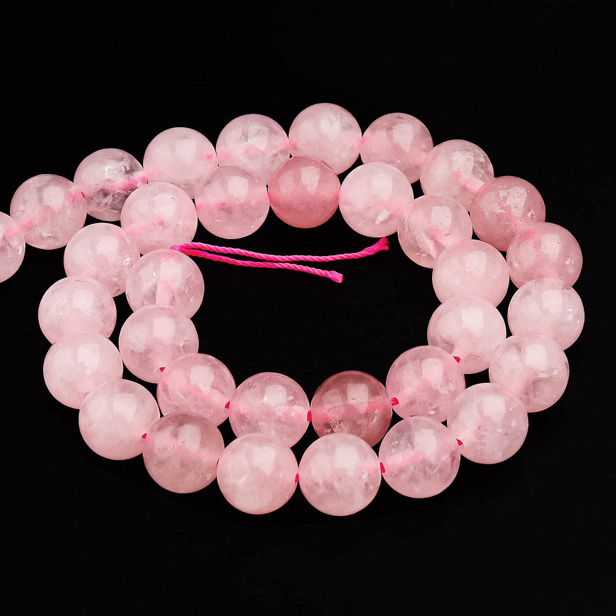 Filluck Natural Crystal Beads 8mm Rose Quartz Polished Round Smooth Gemstone Beads for Jewelry Making 15 Inch(Rose Quartz,8mm)