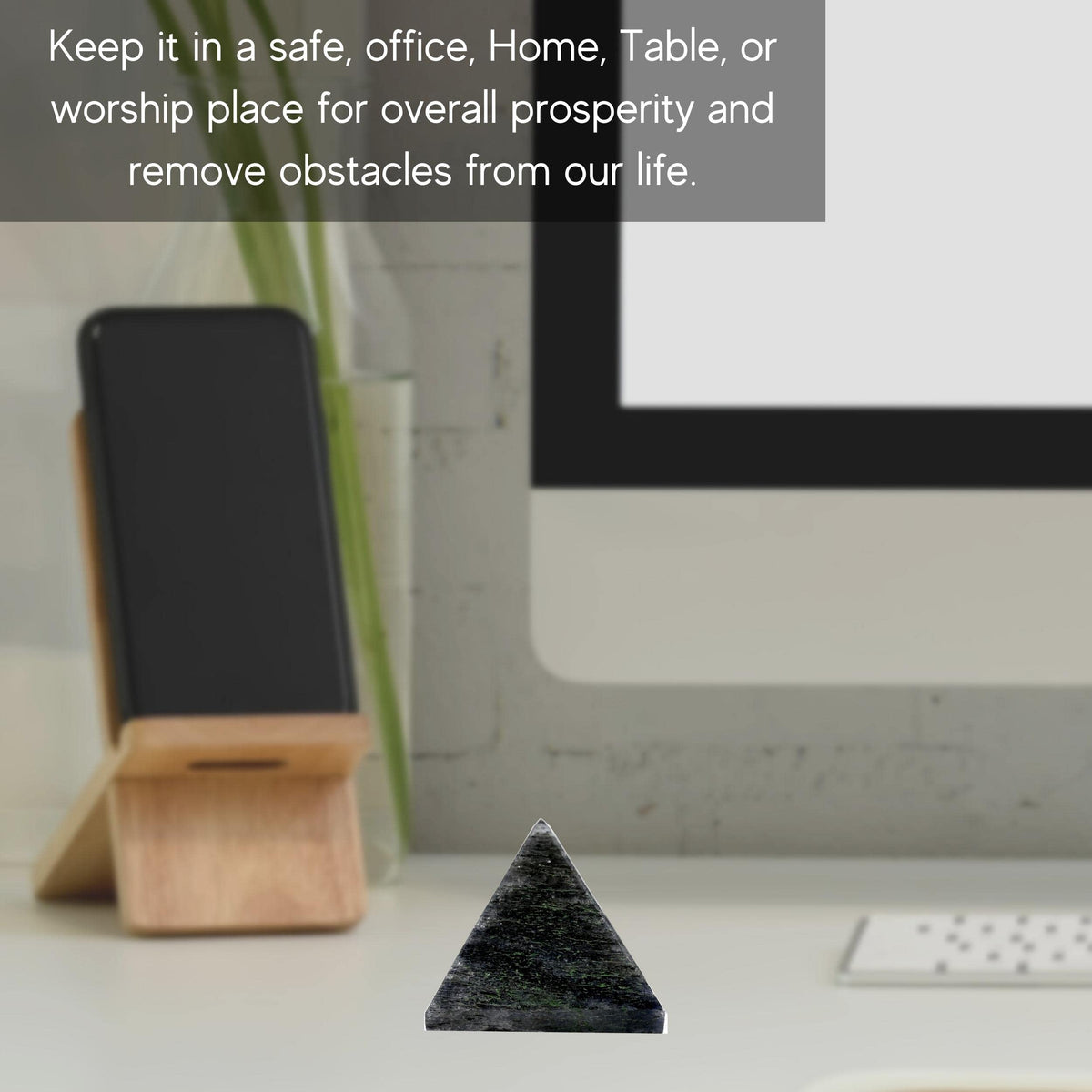 Amazing Gemstone Nuummite Pyramid Crystal Healing Stones - 1" Great Pyramid Figurine of Natural Stone Pyramid for Meditation, Reiki, Chakra Balancing and Crystal Pyramids Grid