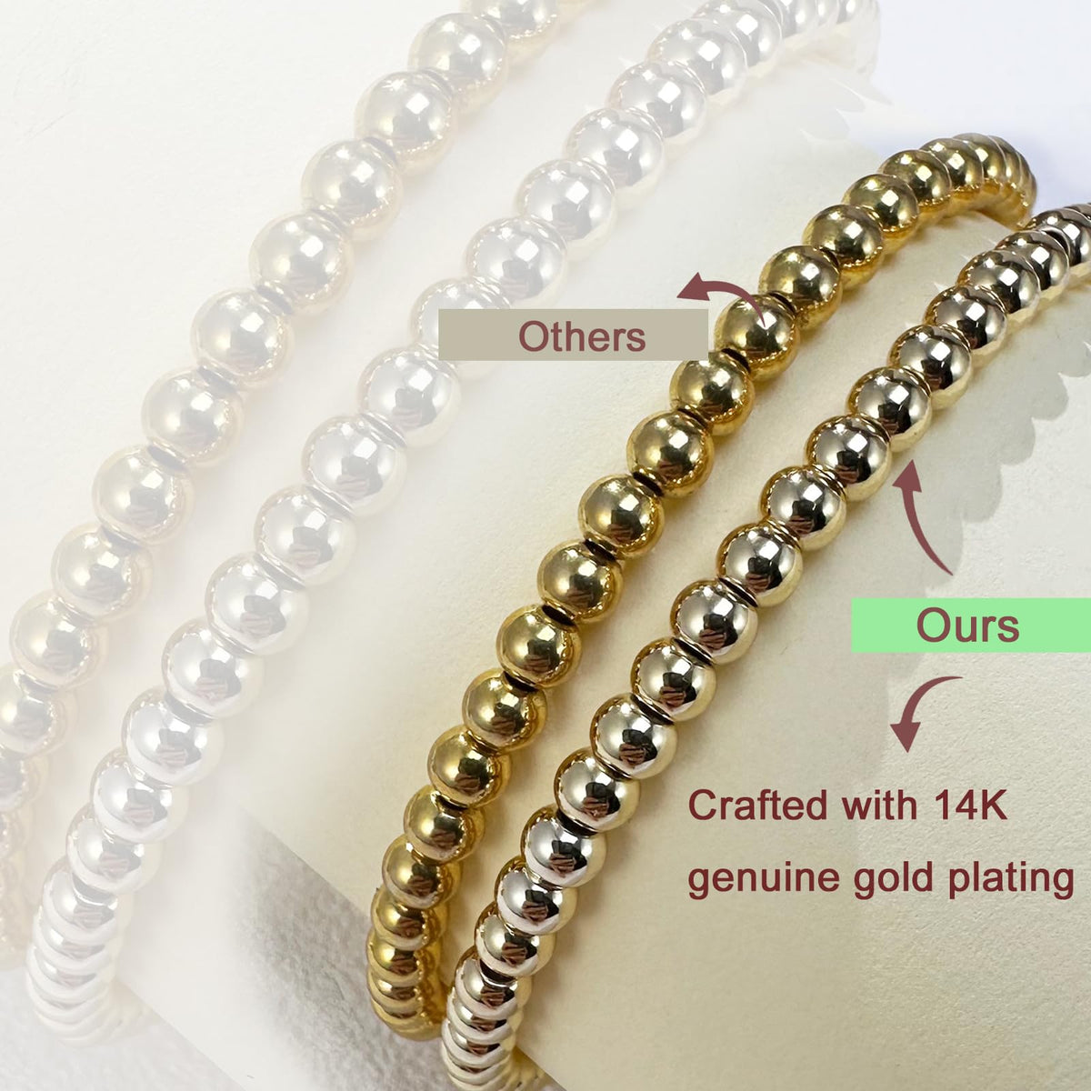 Free bird Dainty Peridot Bracelet 14K Gold Plated Stretchable Birthstone Beaded Bracelet Trendy Stackable August Birthstone