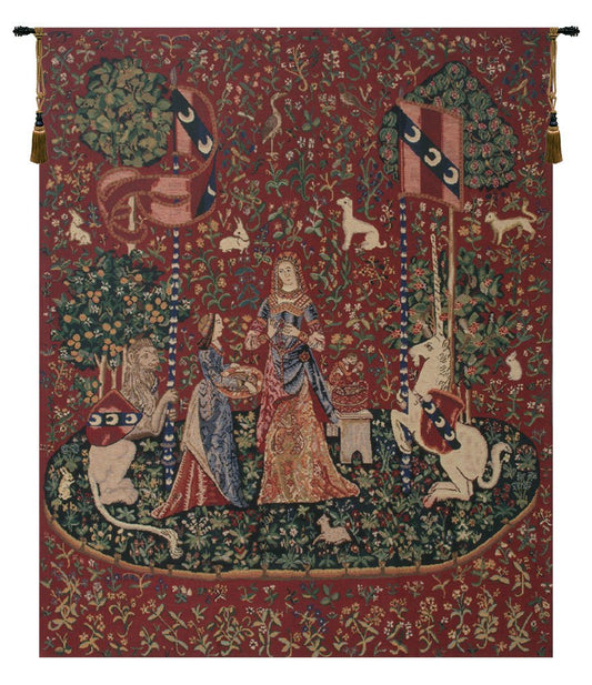 C Charlotte Home Furnishings Inc Smell Lady and the Unicorn Belgian Tapestry Wall Hanging | Viscose Cotton and Polyester Blend Wall Art | 82 in. x 60 in | Home Decor Accents