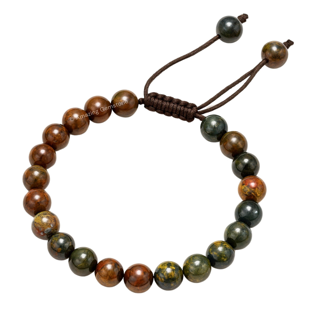 Amazing Gemstone Pietersite Bracelet, Gifts For Men & Women - Protection Healing Crystal Bracelet - 8mm Gemstone Beaded Adjustable Bracelet, Pulseras Para Hombres Mujer Stocking Stuffers
