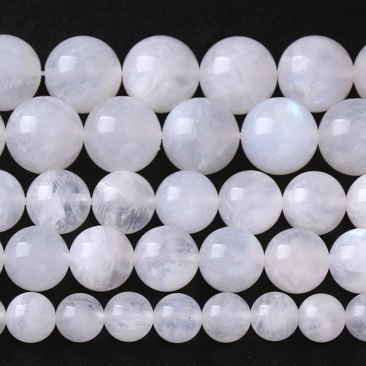 86pcs 4mm Natural Moonstone Gemstone Spacer Beads for Craft Jewelry Making DIY Bracelet