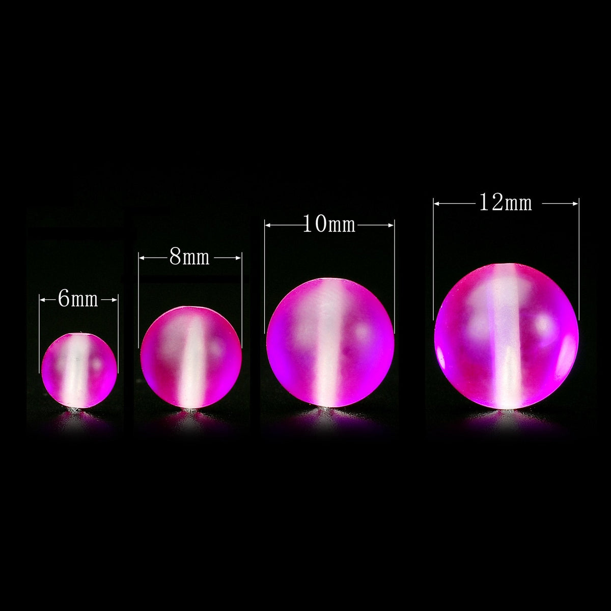 RUBYCA 12mm Round Moonstone Matte Crystal Glass Beads Aura for Jewelry Making Pink, 1 Strand