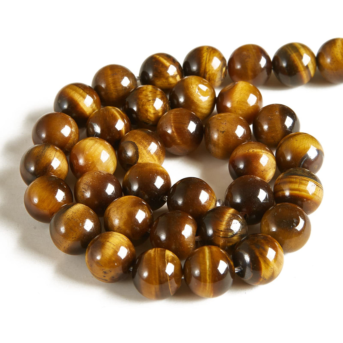 60pcs 6mm Yellow Tiger Eye Beads Natural Gemstone Beads Round Loose Beads for Jewelry Making