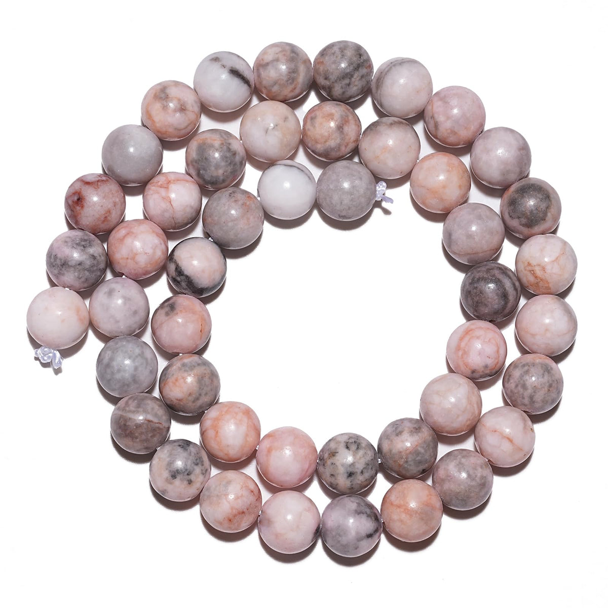 8mm Natural Pink Zebra Gemstone Beads Polished Round Smooth Stone Beads for Bracelets Jewelry Making 15inch Loose Beads