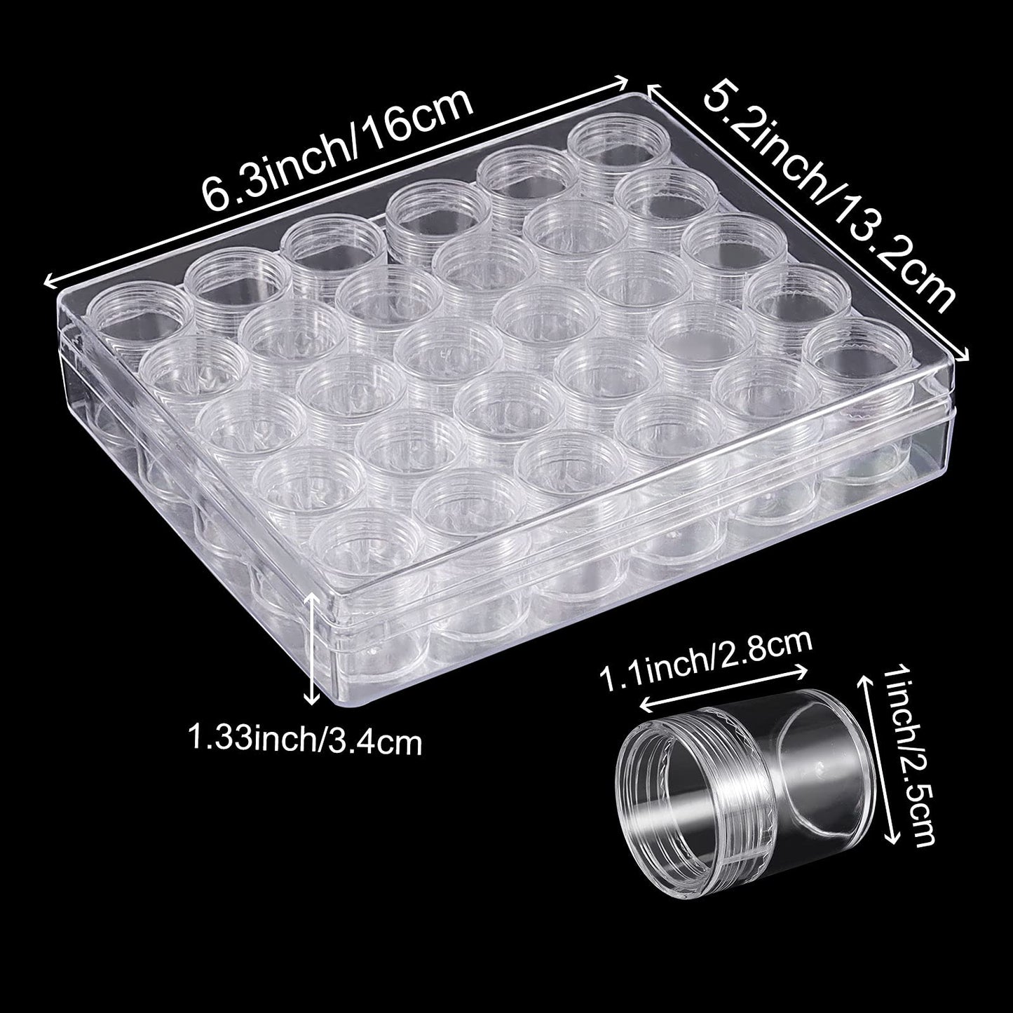 HOIGON 4 Pack 30 Grids Plastic Bead Storage Containers, Embroidery Diamond Storage Box with Lid, Diamond Painting Storage Containers for Jewelry DIY Rhinestones Sewing