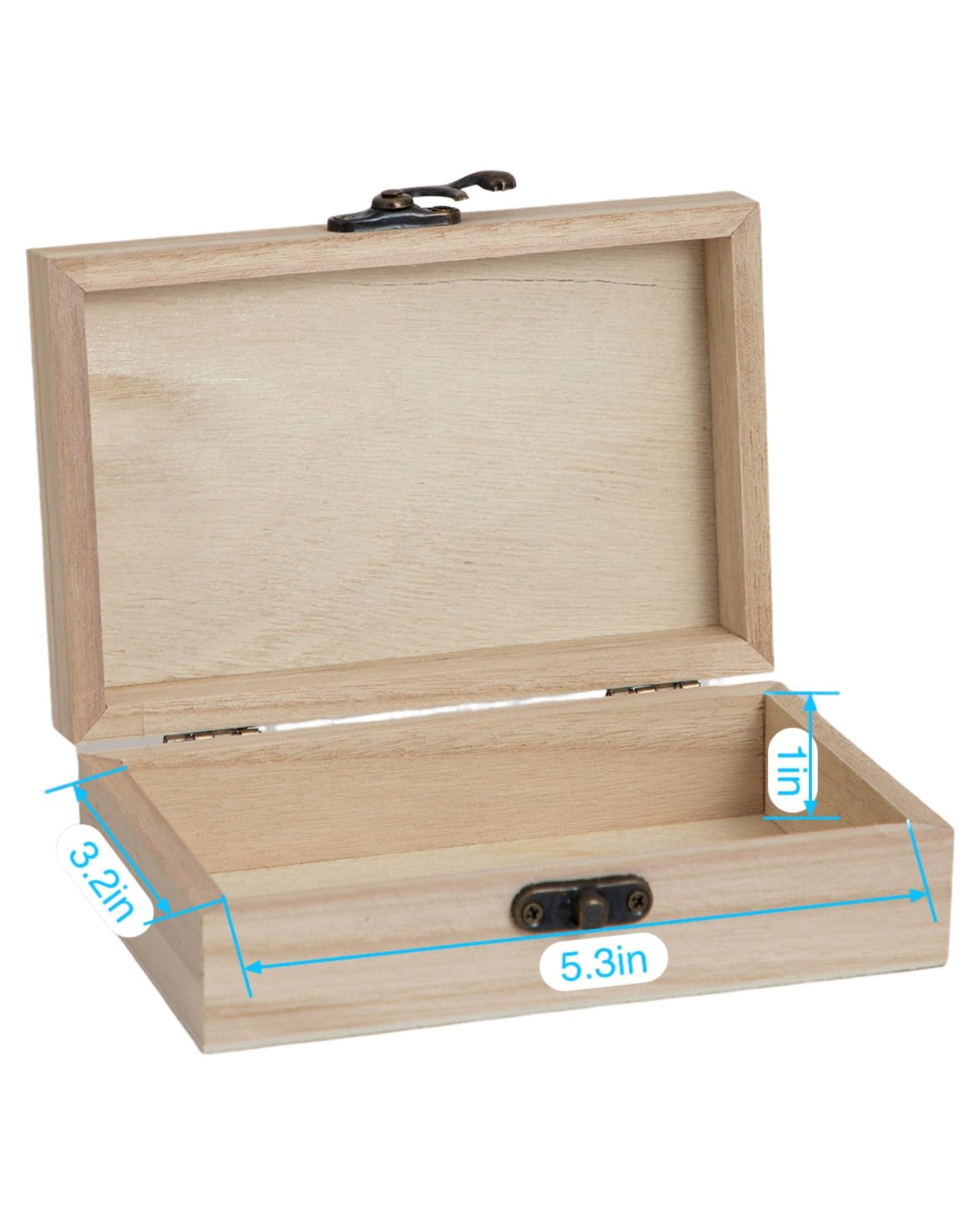 Xhqsulsclac 12PCS Unfinished Handmade Wooden Boxes, 5.8X3.8X1.8in Small Keepsake Box Jewelry Storage Handmade DIY Wooden Boxes Hinged Cover with Front Clasp
