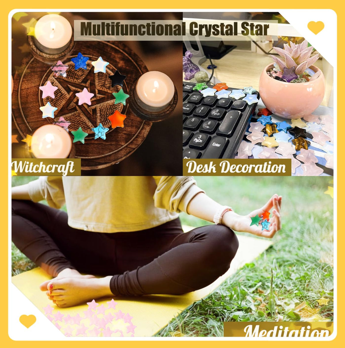 DUQGUHO 20 Pcs Black Obsidian Crystals Star Natural Healing Crystal Set Polished Stone Protection Sacred Meditation Energy Reiki Balancing Crystal