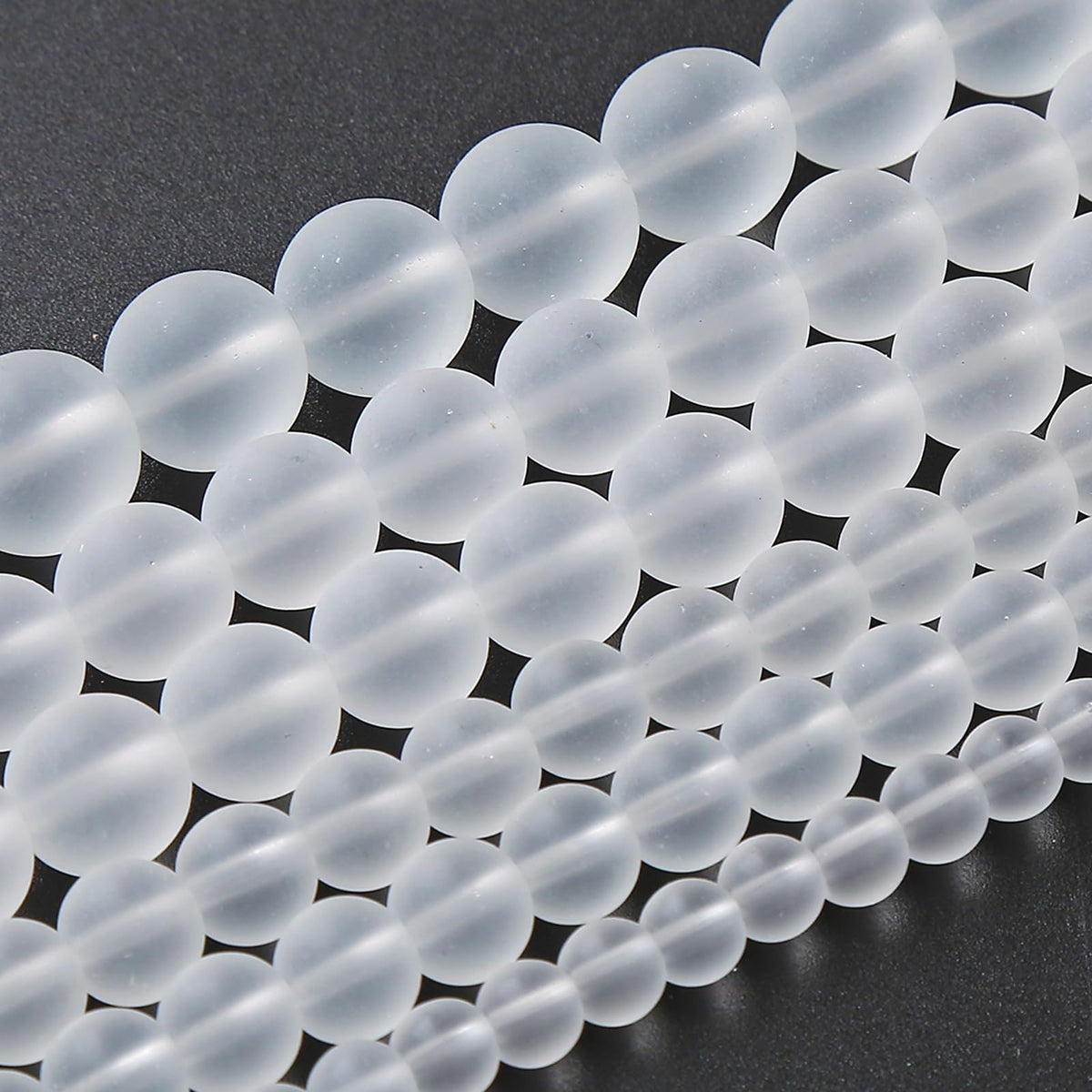 180pcs 4MM Matte White Crystal Glass Natural Stone Beads Round Loose Crystal Energy Beads for Jewelry Making DIY Bracelet Necklace 2 Strands 32"