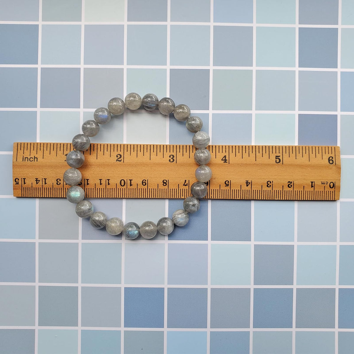 chengmu 8mm Grey Moonstone Stretch Bracelet Round Stone Beads Semi Gemstone for Crystal Beaded Elastic Bracelet 7.5"