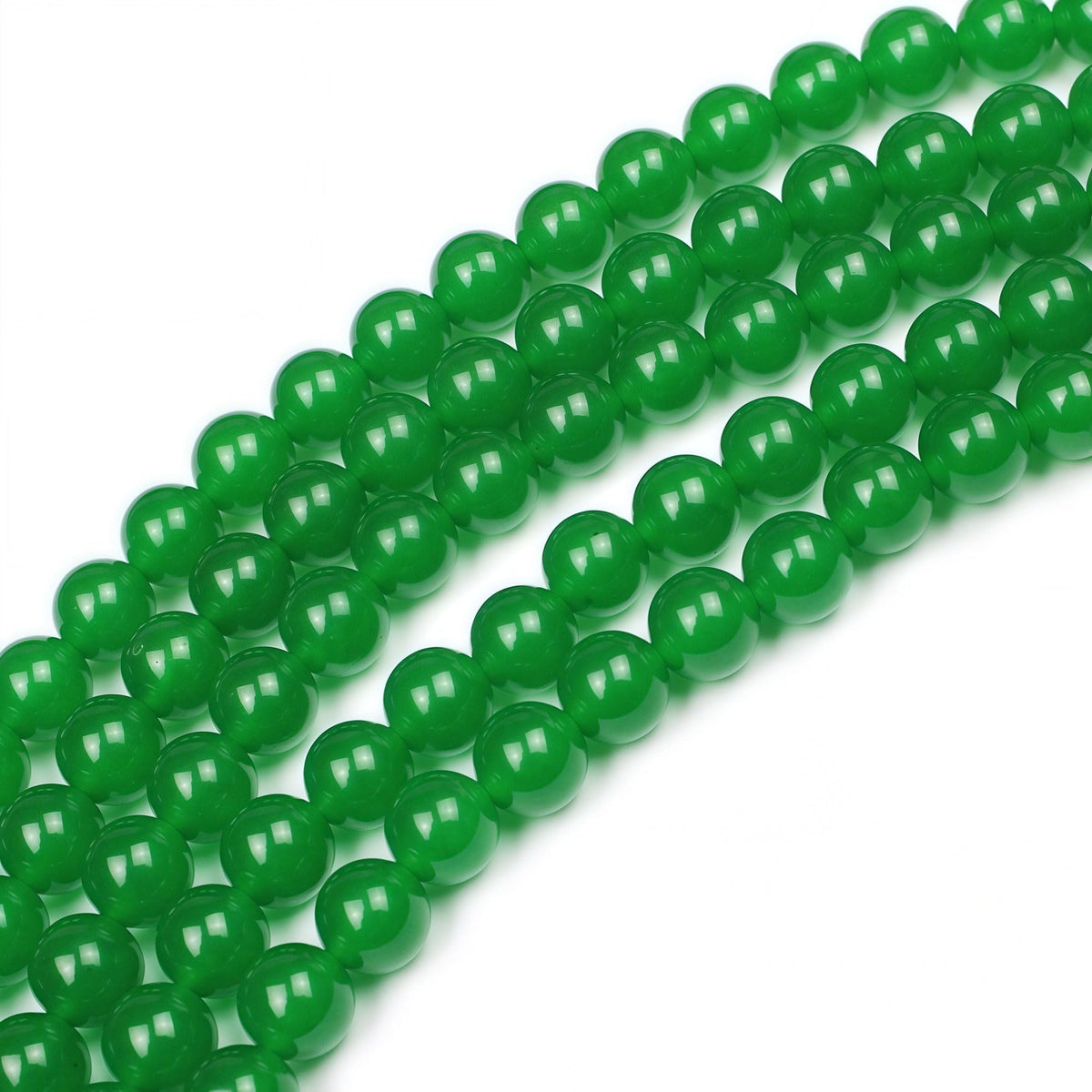 MJDCB Natural Green Jade Round Loose Beads for Jewelry Making DIY Bracelet Necklace (4mm)