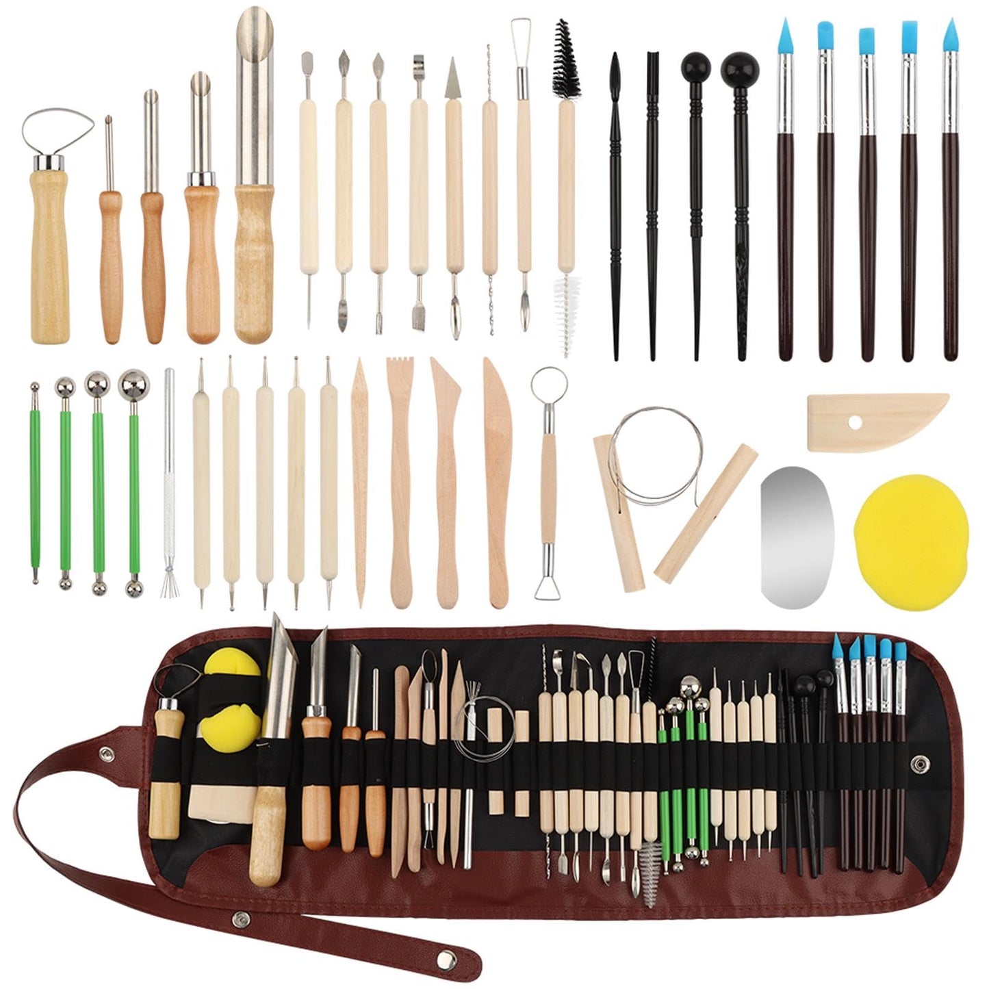 42PCS Clay Sculpting Tools Pottery Tools Kit, Clay Carving Tool Ceramic Tool for Sculpting for Beginners Professionals School Student Polymer ClayTool