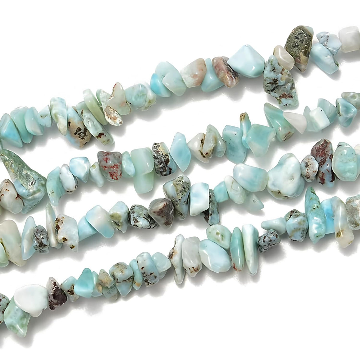 HAAMIIQII 5-8mm Natural Larimar Chips Beads Irregular Freeform Chip Loose Gemstone Beads Semi Precious Stone for Jewelry Making Strand 30 Inch