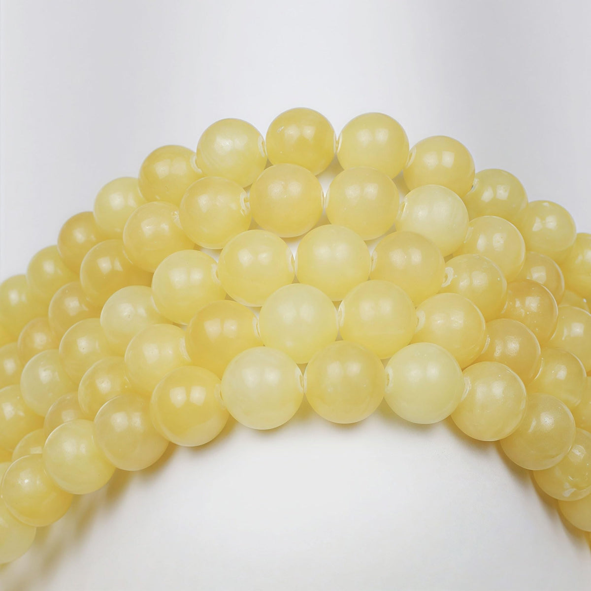 MJDCB Natural Yellow Marble Jade Round Stone Beads for Jewelry Making DIY Bracelet Necklace (12mm)