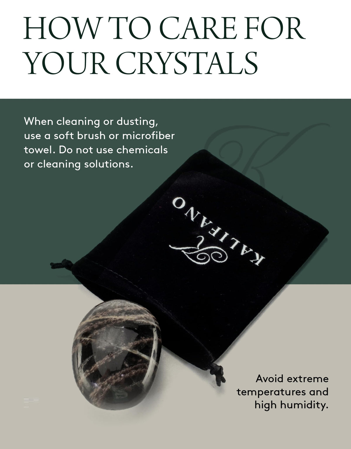 KALIFANO Palm Stone with Healing & Calming Effects - AAA+ Grade High Energy Worry Stone with Information Card - Reiki Crystal Used for Courage (Family Owned and Operated) (Black Moonstone)