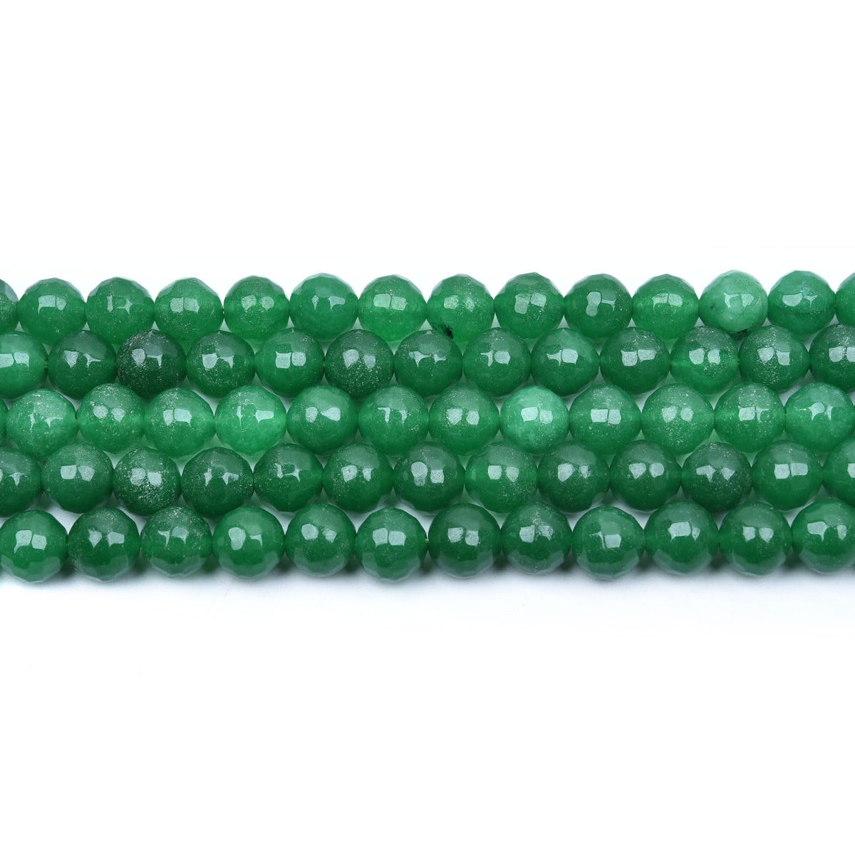 HAAMIIQII 8mm Dark Green Jade Faceted Round Stone Spacer Beads, Loose Gemstone Beads for Jewelry Making, DIY Bracelet, Necklace, Healing Crystal 14 Inch (45pcs)