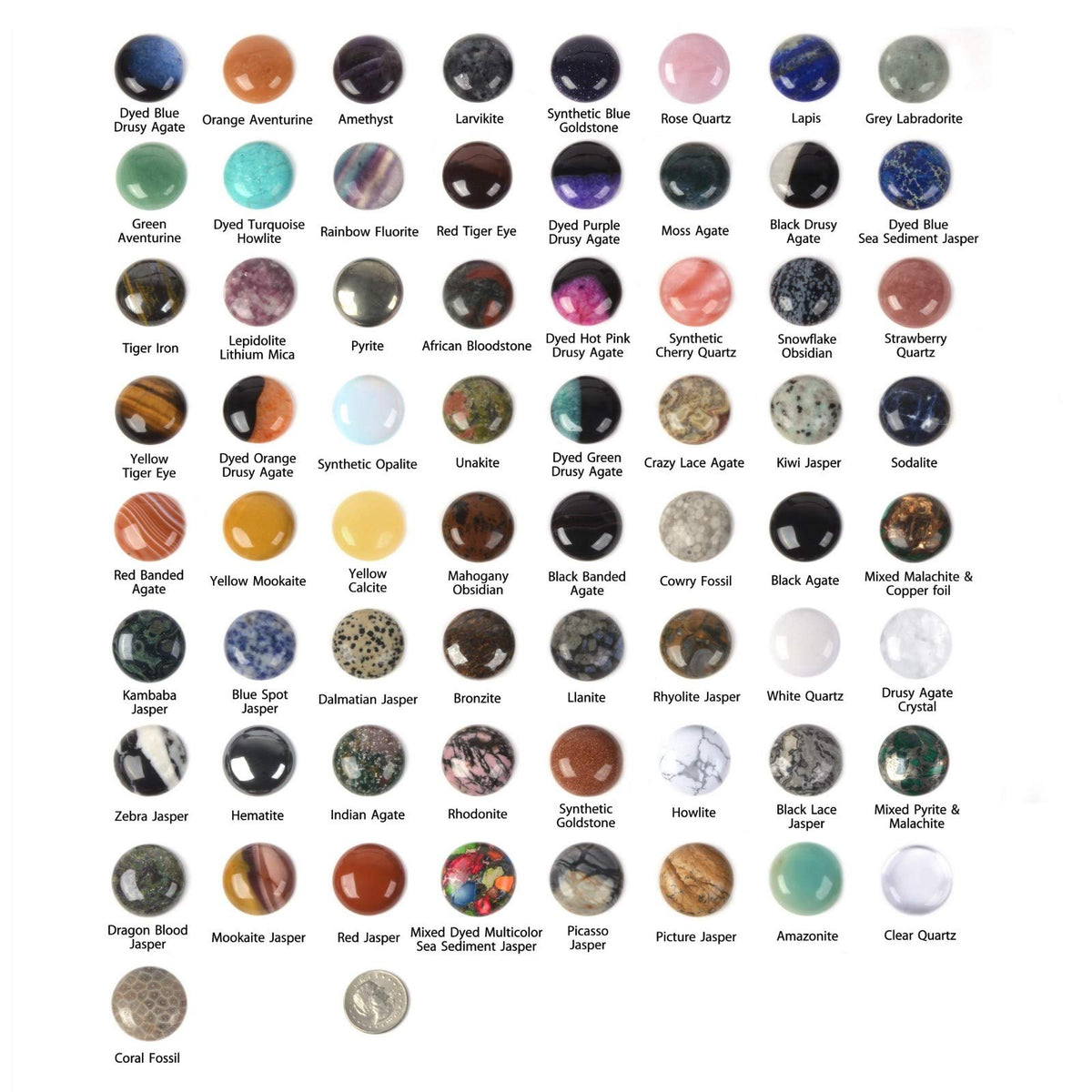 Wholesale Lot 24pcs Multi-color 30mm Gemstone Round Cab Cabochon For Jewelry Making