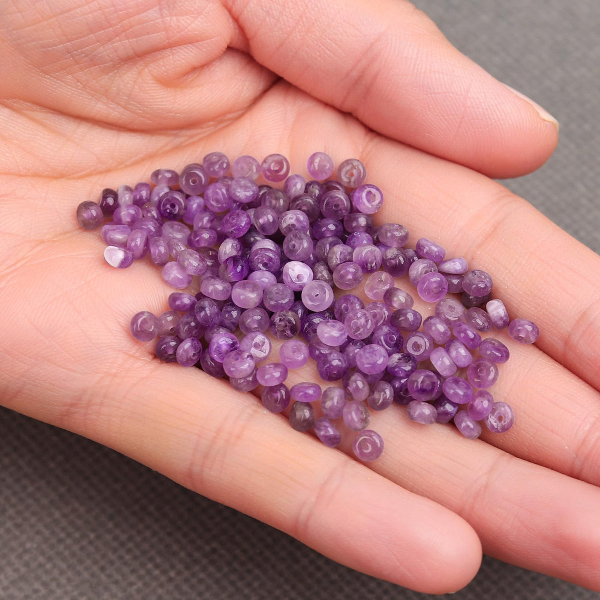 BONNY BOXX 1 Strand (150PCs) Natural 2 * 4mm Amethyst Rondelle Beads, Natural Abacus Disk Stone Beads Loose Spacer Gemstone for DIY Bracelet Necklace Jewelry Making