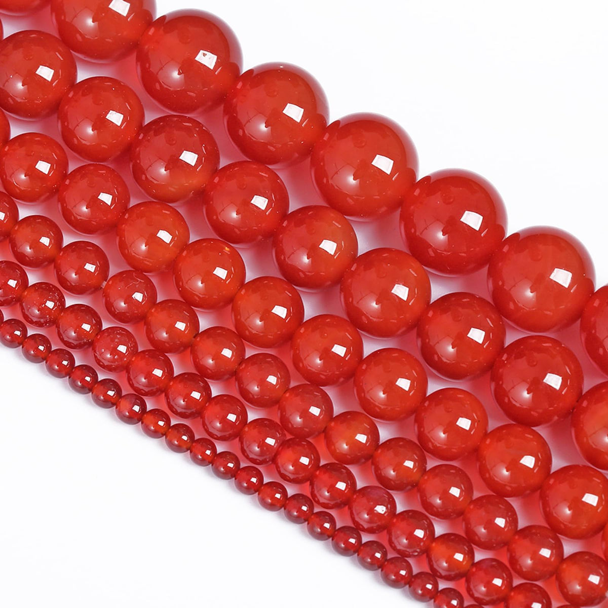 10MM 38PCS Natural Stone Red Agate Loose Beads for Jewelry Making DIY Bracelet Semi Precious 1 Strand