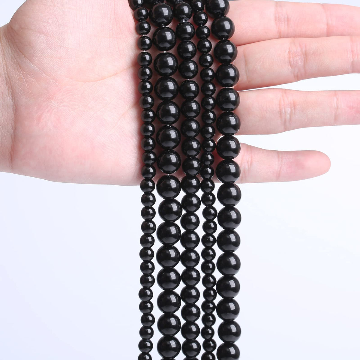 38PCS 10MM Natural Black Agate Stone Beads Round Loose Beads for welry Making DIY Bracelet Necklace Accessory 15 Inches