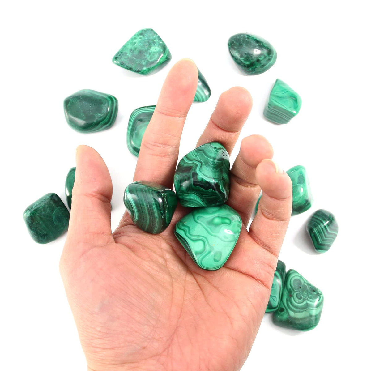 Nvzi Malachite Crystal, Malachite Stone, Crystals for Witchcraft, Crystals and Healing Stones, Chakra Stones(25-45mm)