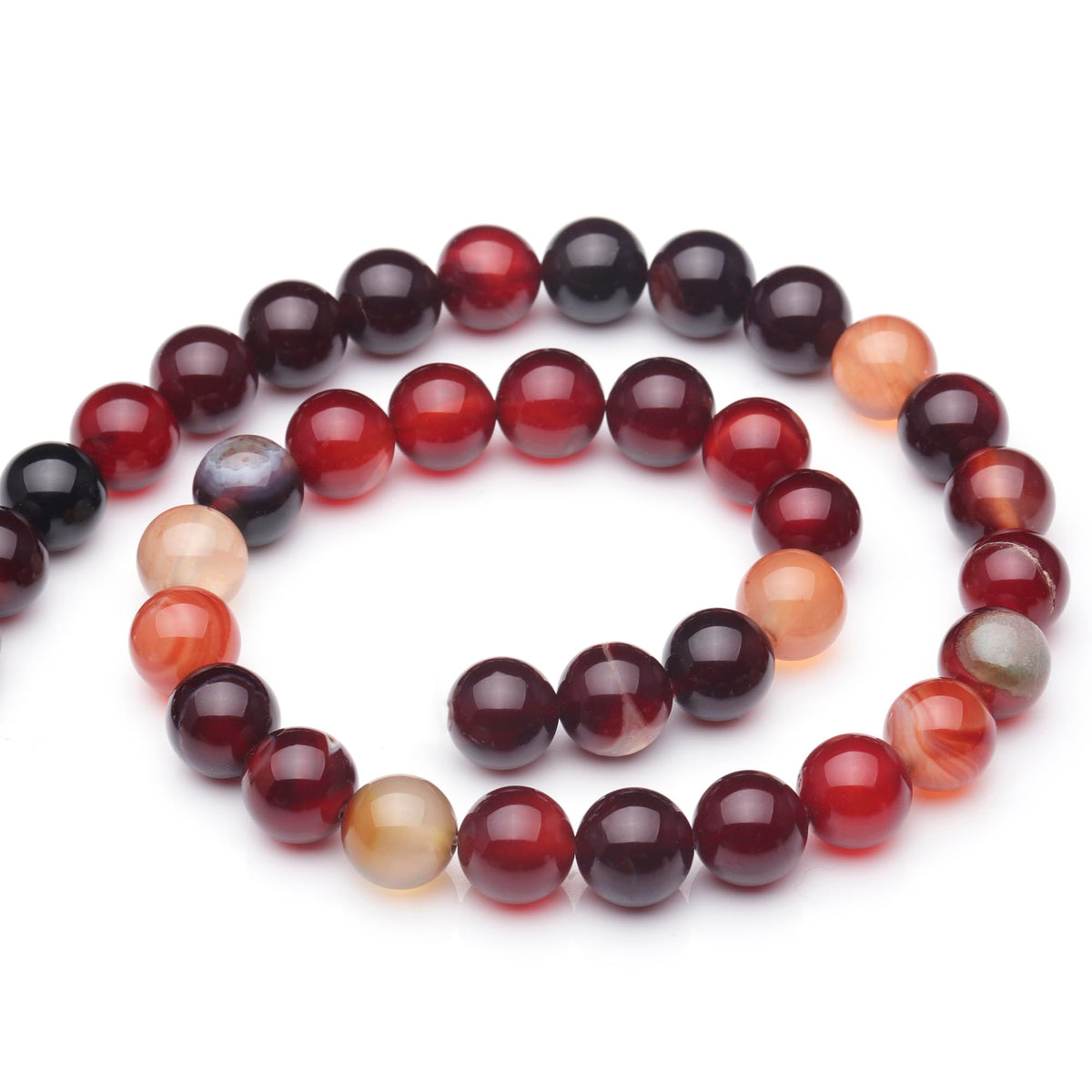 Youngbling Natural Gemstone Beads for Jewelry Making,6mm Wine Red Agate Polished Round Smooth Stone Beads Beads for Bracelet Necklace 15 Inch