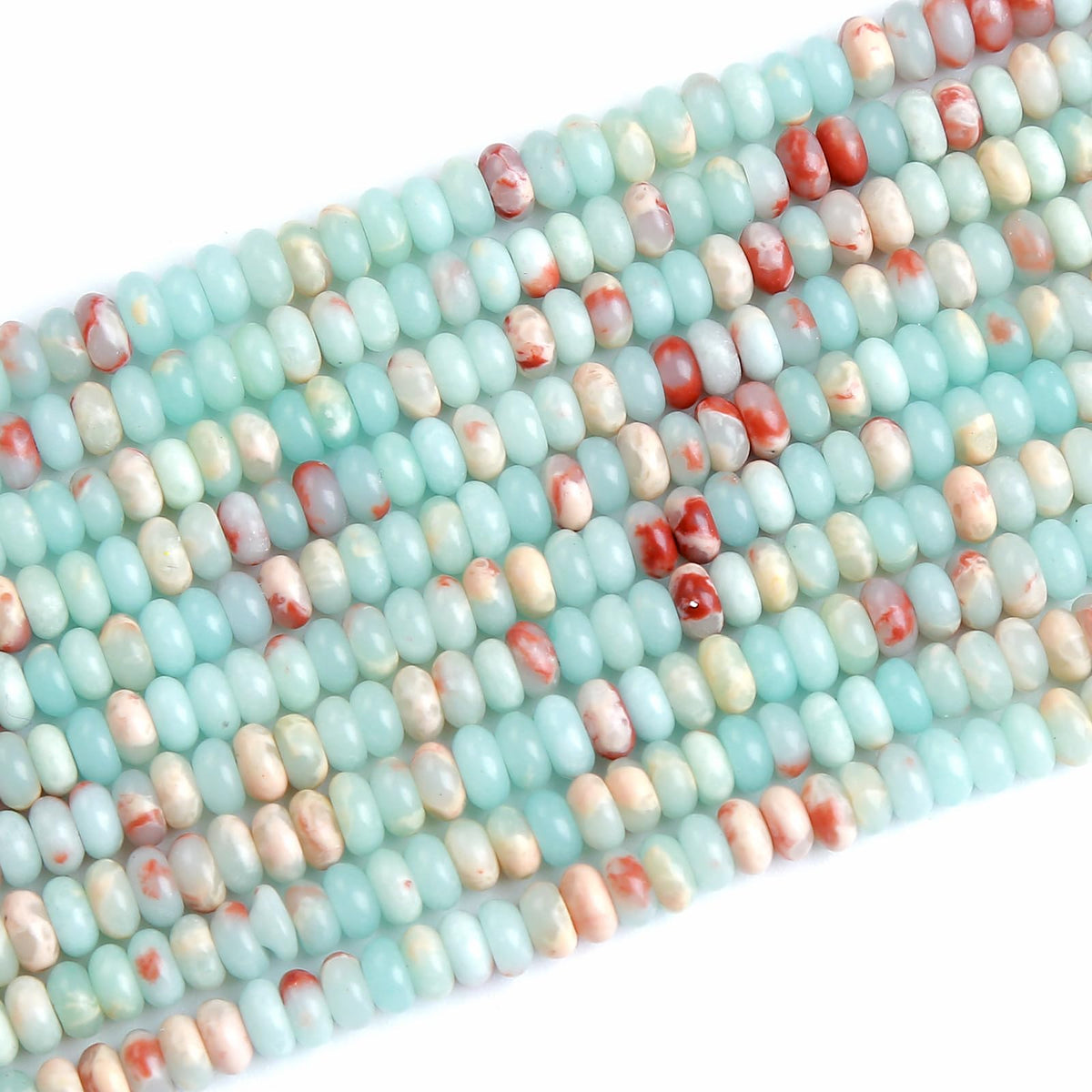 150PCS 2x4mm Blue Jasper Rondelle Beads Natural Abacus Disk Stone Beads Round Loose Spacer Gemstone Beads for DIY Bracelet Necklace Jewelry Making