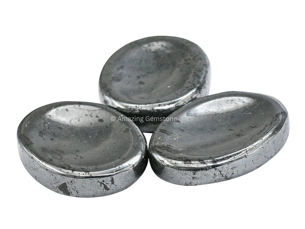 Amazing Gemstone Hematite Worry Stone Crystals and Healing Stones - Worry Stones for Stress Relief Gifts - Piedra Crystal Fidget for Meditation,Relaxation - Unique Stocking Stuffers and Birthday Gift