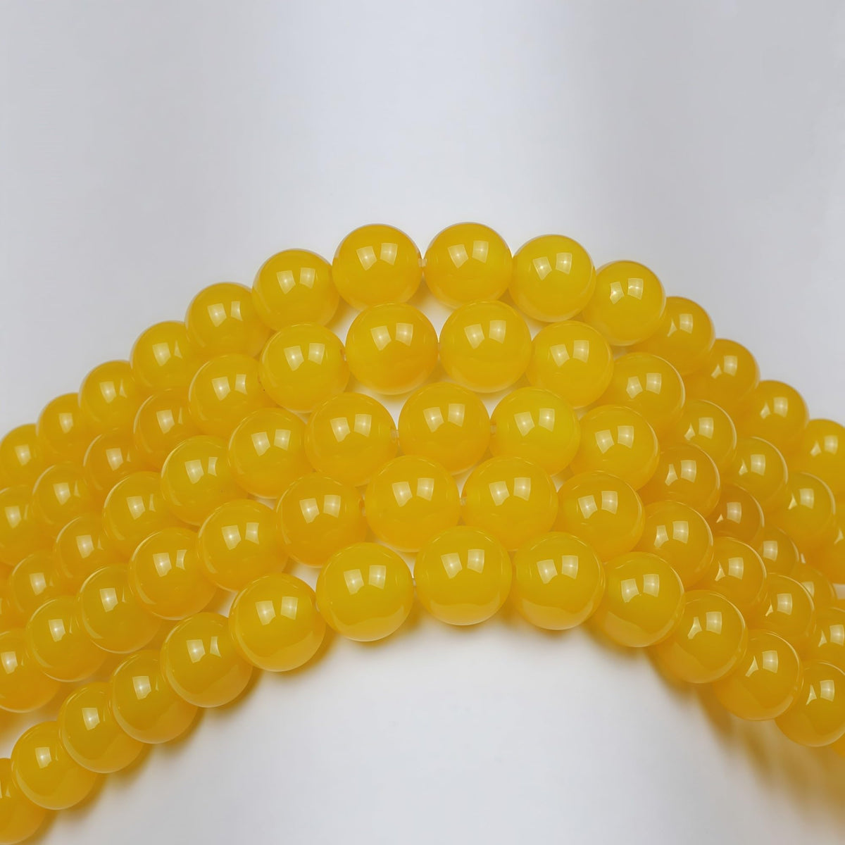 MJDCB 7A Round Natural Yellow Agate Beads Stone Loose Beads for Necklace Bracelet Charms Jewelry Making 15" (6mm)