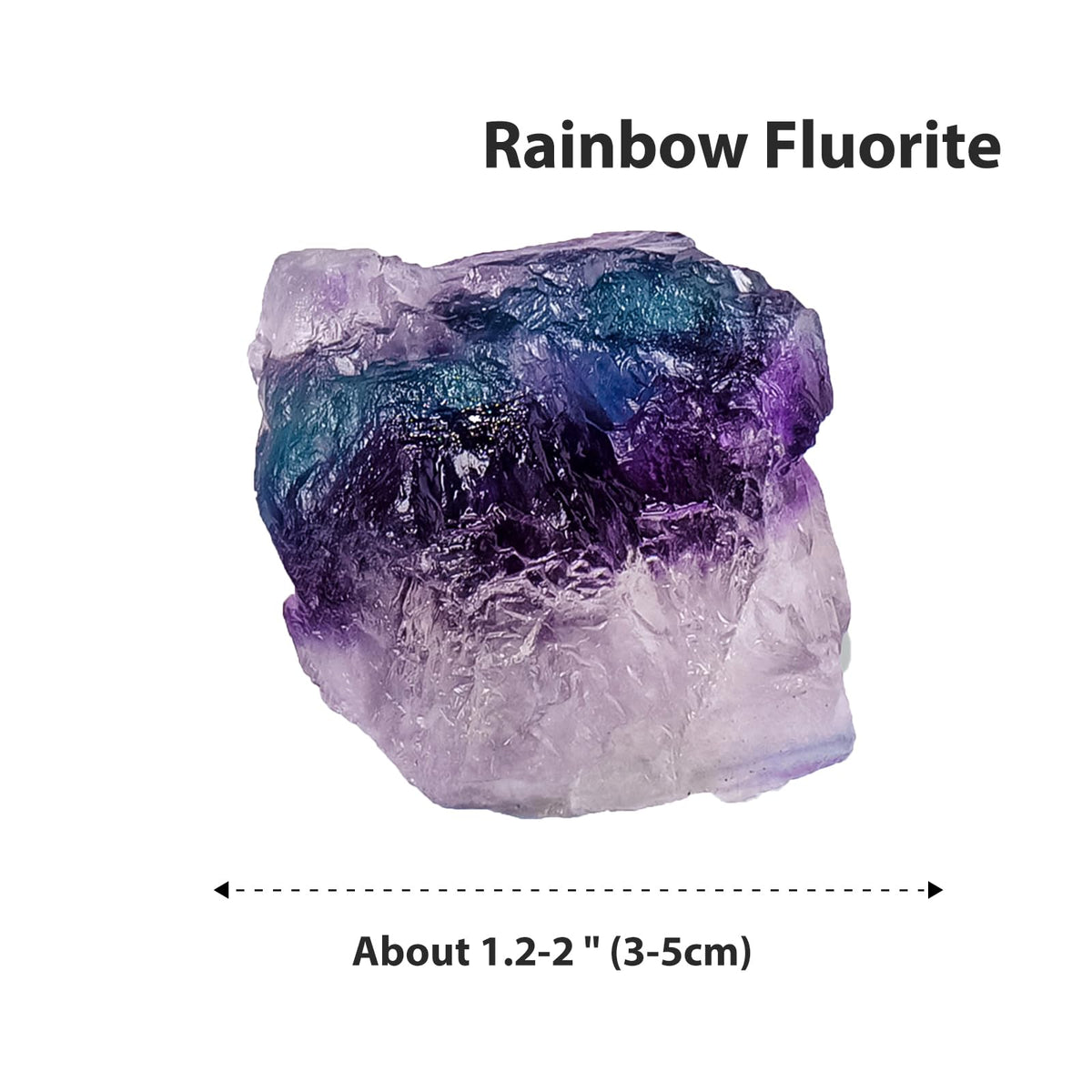Apengshi Rainbow Fluorite Raw Crystals 2PCS Natural Rough Rocks Healing Crystal and Stones DIY Raw Stones Meditation Fountain Garden Home Decor