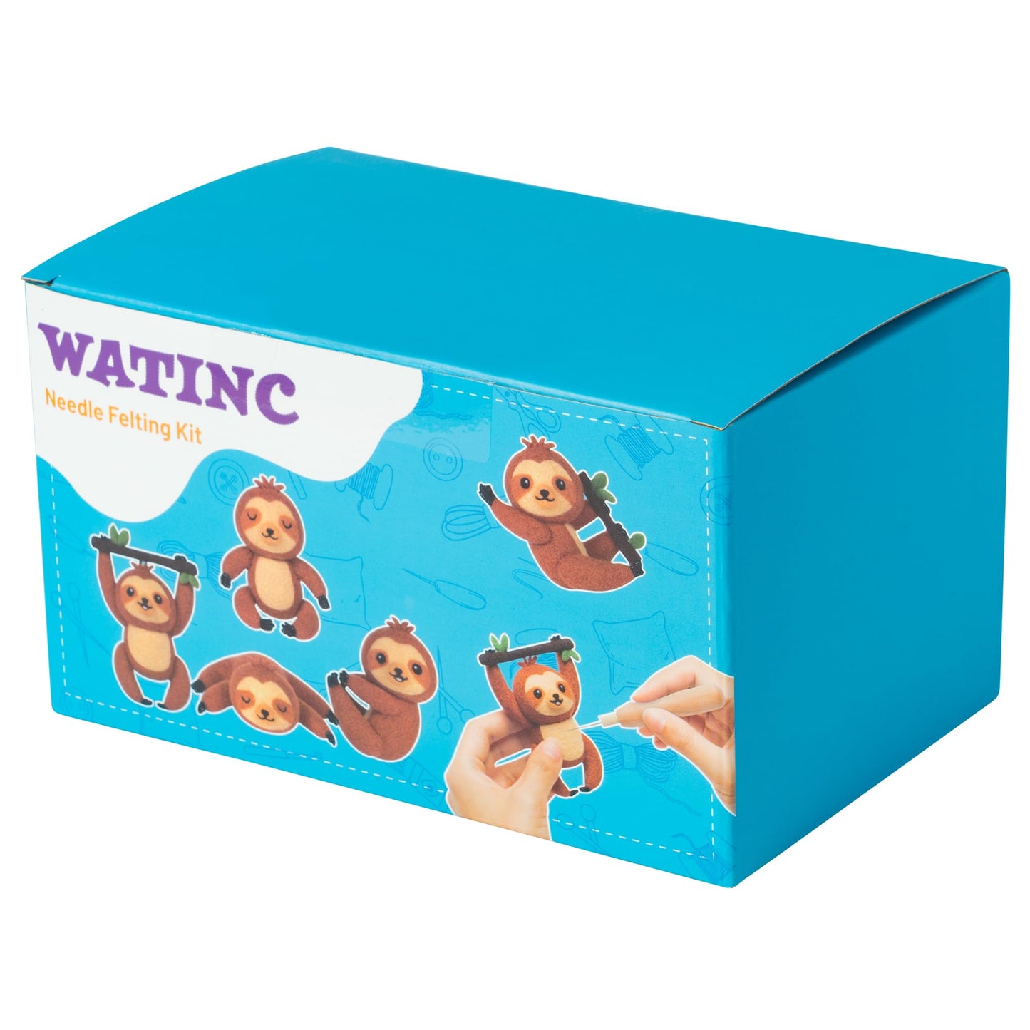 WATINC Needle Felting Starter Kit - Cute Doll Wool Felt Needle Felting Tools Foam Pad, DIY Home Decoration Needle Felting Craft Party Supplies for Beginners