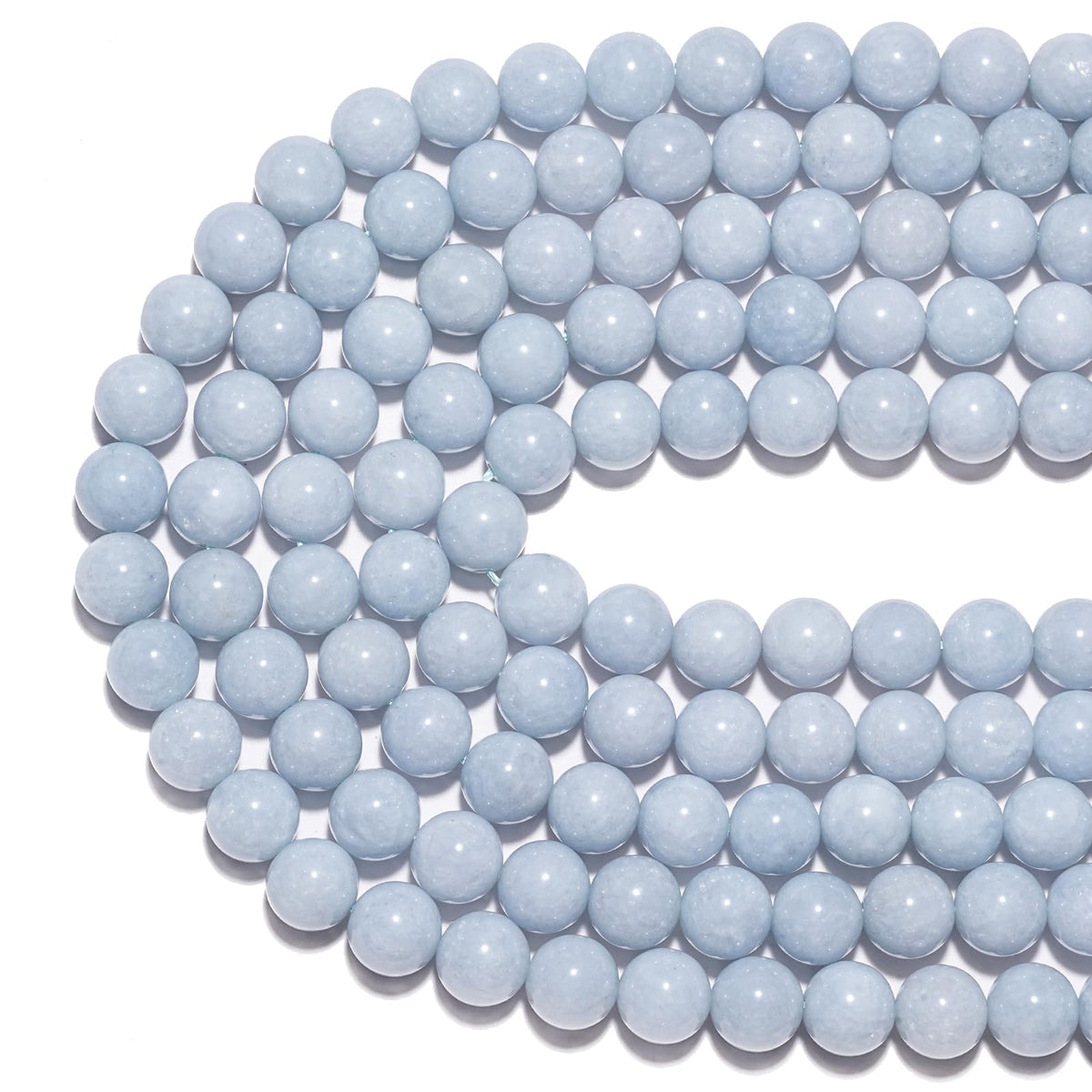10mm Natural Aquamarine Gemstone Beads Polished Round Smooth Stone Beads for Bracelets Jewelry Making 15inch Loose Beads